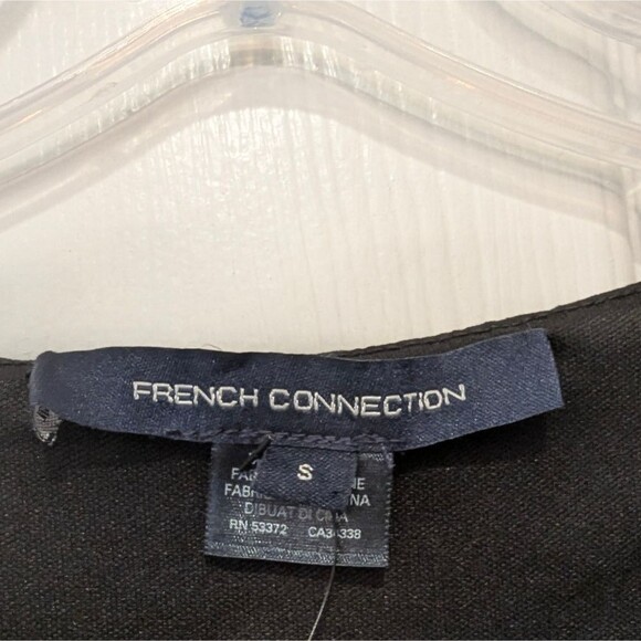 NWT French Connection PAULA KEYHOLE DRESS Midi dresses sz S black stripe party - Picture 10 of 15